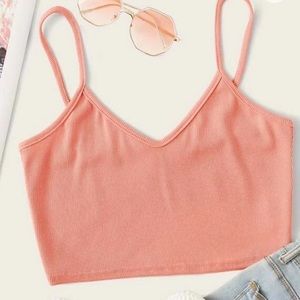 Ribbed Crop Pink Cami